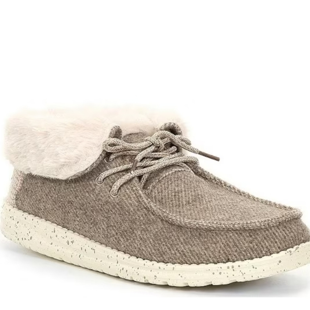 Heydude Women's Britt Faux Fur Trim Lace Bootie